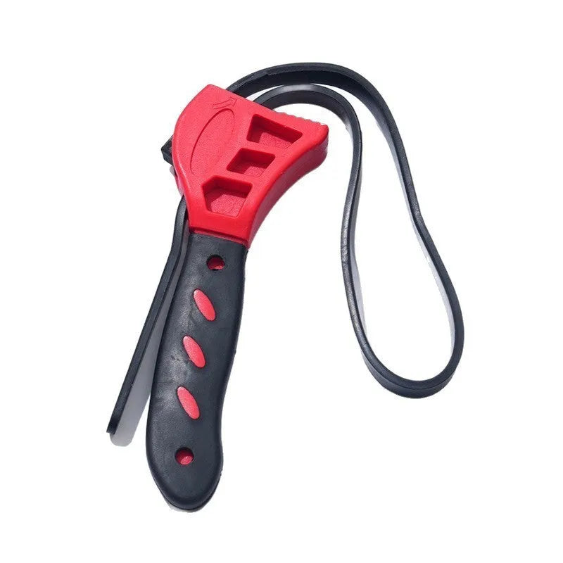 6-inch and 8-inch adjustable rubber strap wrench set for oil filters and plumbing