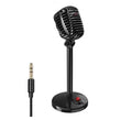 Black USB computer microphone on an adjustable stand with a 1.8m cable.