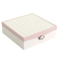 Red or white PU jewellery storage box with large capacity for necklaces and rings