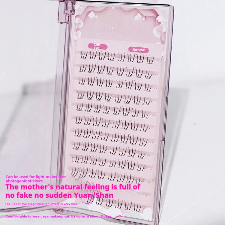 False eyelashes strip with kitten's paw lower lash design and 12 rows of voluminous, pointed artificial fibre lashes.