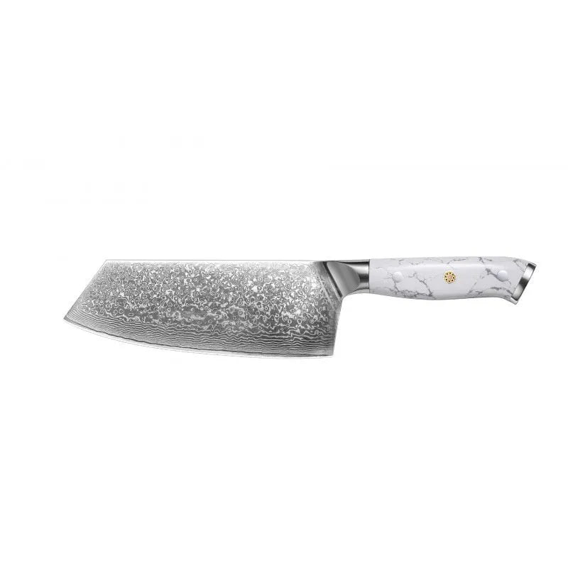 Damascus pattern VG10 steel chef knife with 21cm blade and 11cm handle for kitchen use