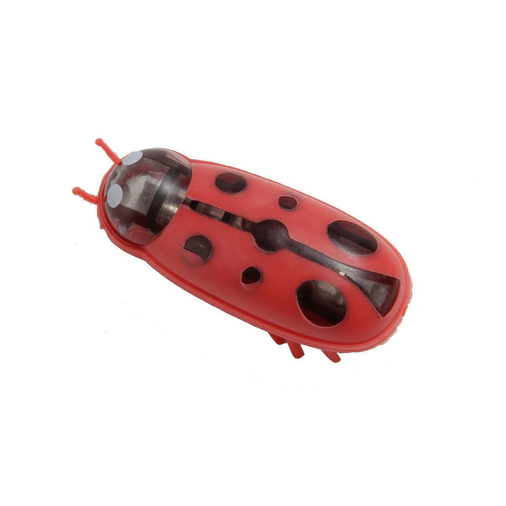 Electric cat teaser toy with jumping action in ladybug and iron cow style designs