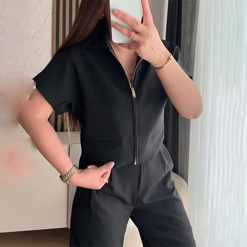Casual short sleeve polyester top in loose fit available in white, black and yellow colours