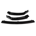 BMW 3 Series F30 F35 black front bumper lip spoiler, 96cm long polypropylene splitter for styling and protection.