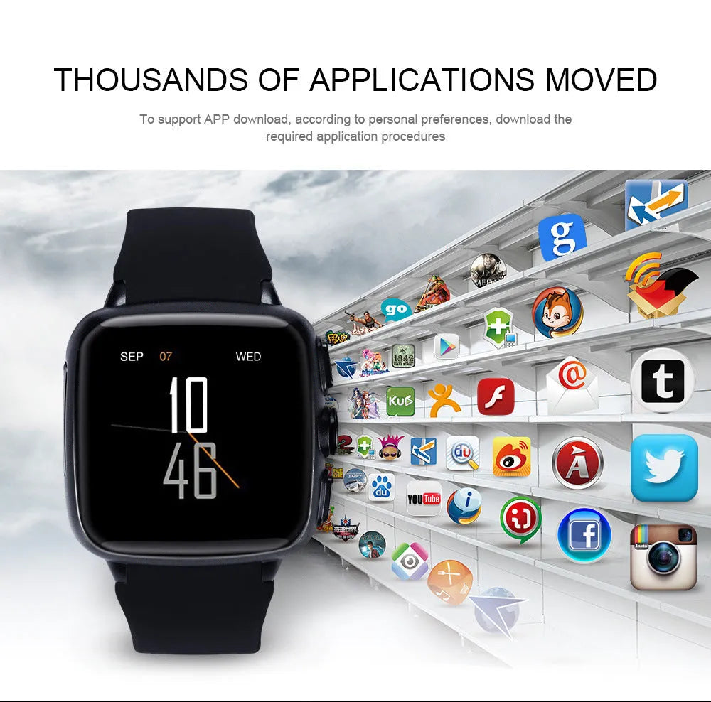 Z01smart watch with black strap and 1.54inch screen showing time display.