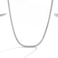 Women's sterling silver 925 necklace with round elements and diamond treatment