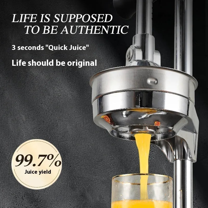Vertical stainless steel manual kitchen juicer with multiple colour and head style options