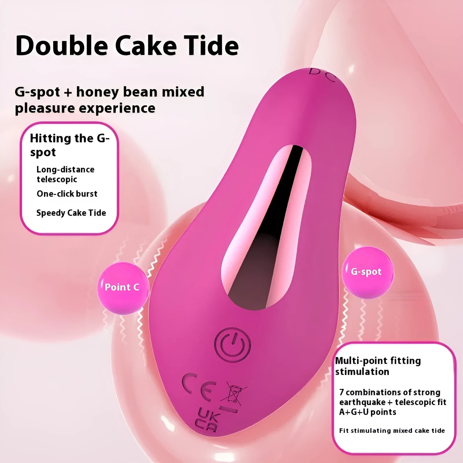 Rose red wearable female vibrator with butterfly shape and app control capability