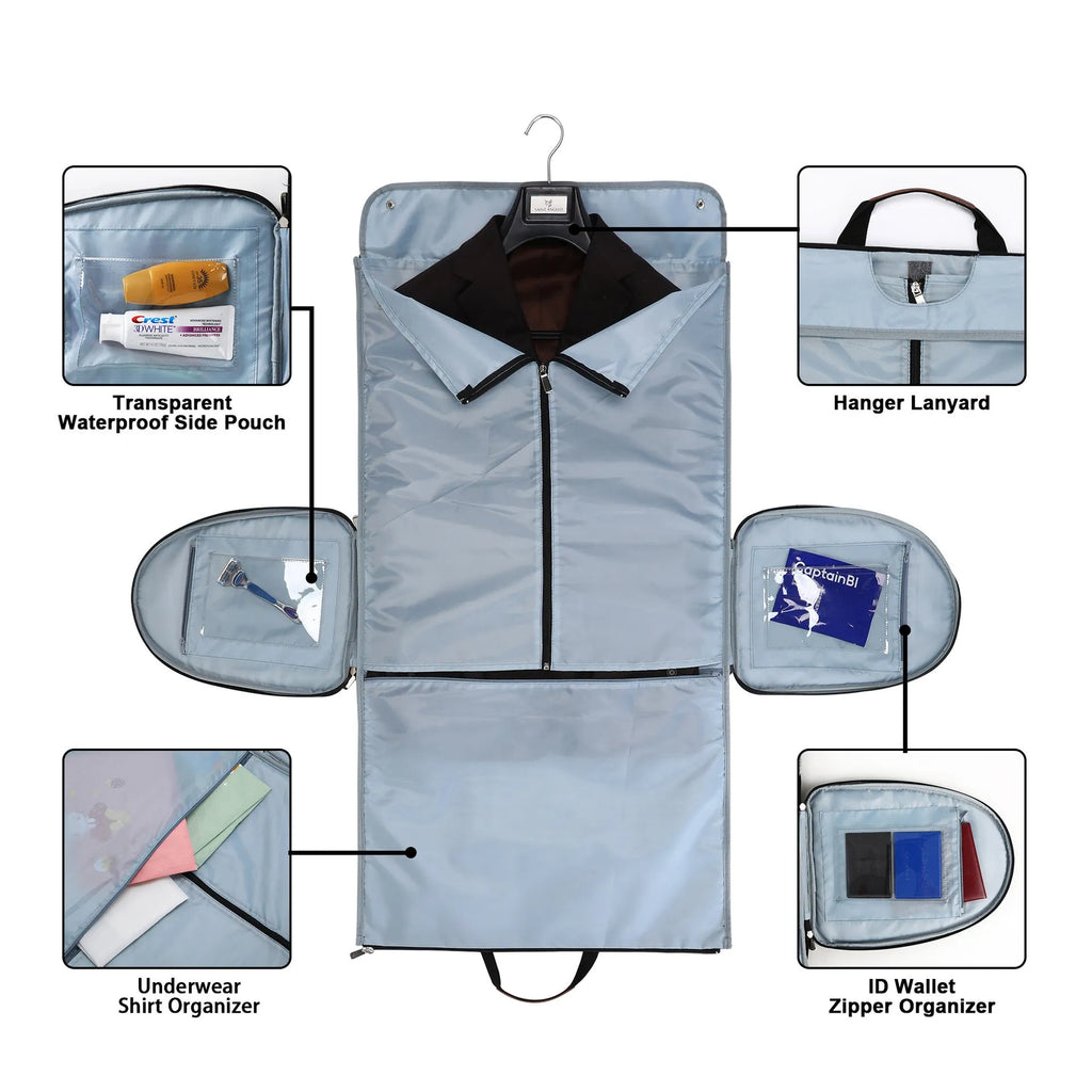 Folding duffel luggage bag in dark blue with 36-55 litre capacity for travel and gym use
