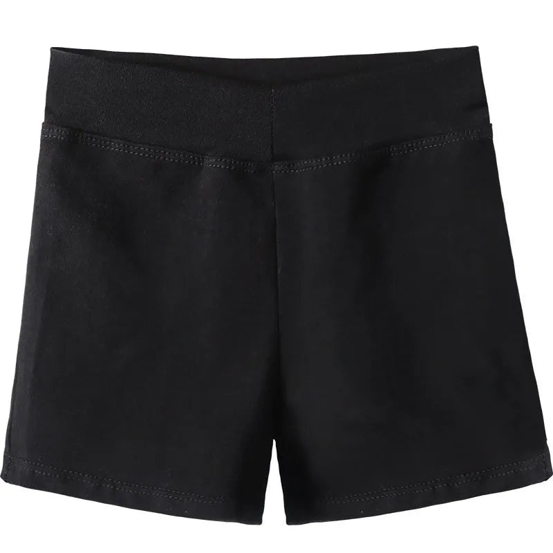 Black cotton ballet practice shorts for women, dance exercise and fitness shorts