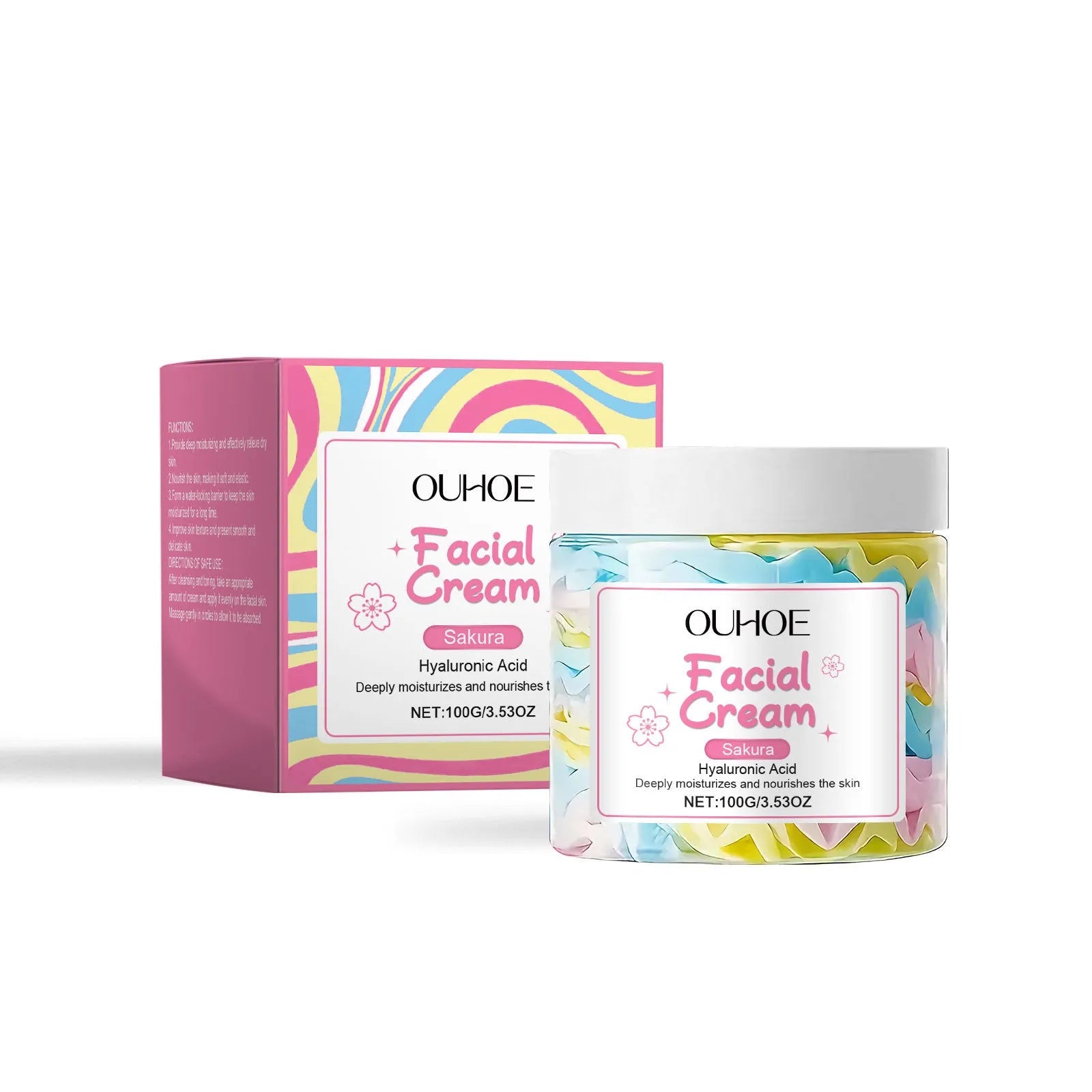 Sakura Butter Cream 100g nourishing face moisturiser in cube-shaped jar