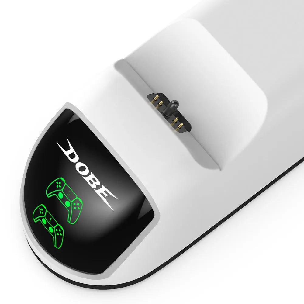 LED breathing light contact charger with USB cable showing green illuminated handle and Type-C port