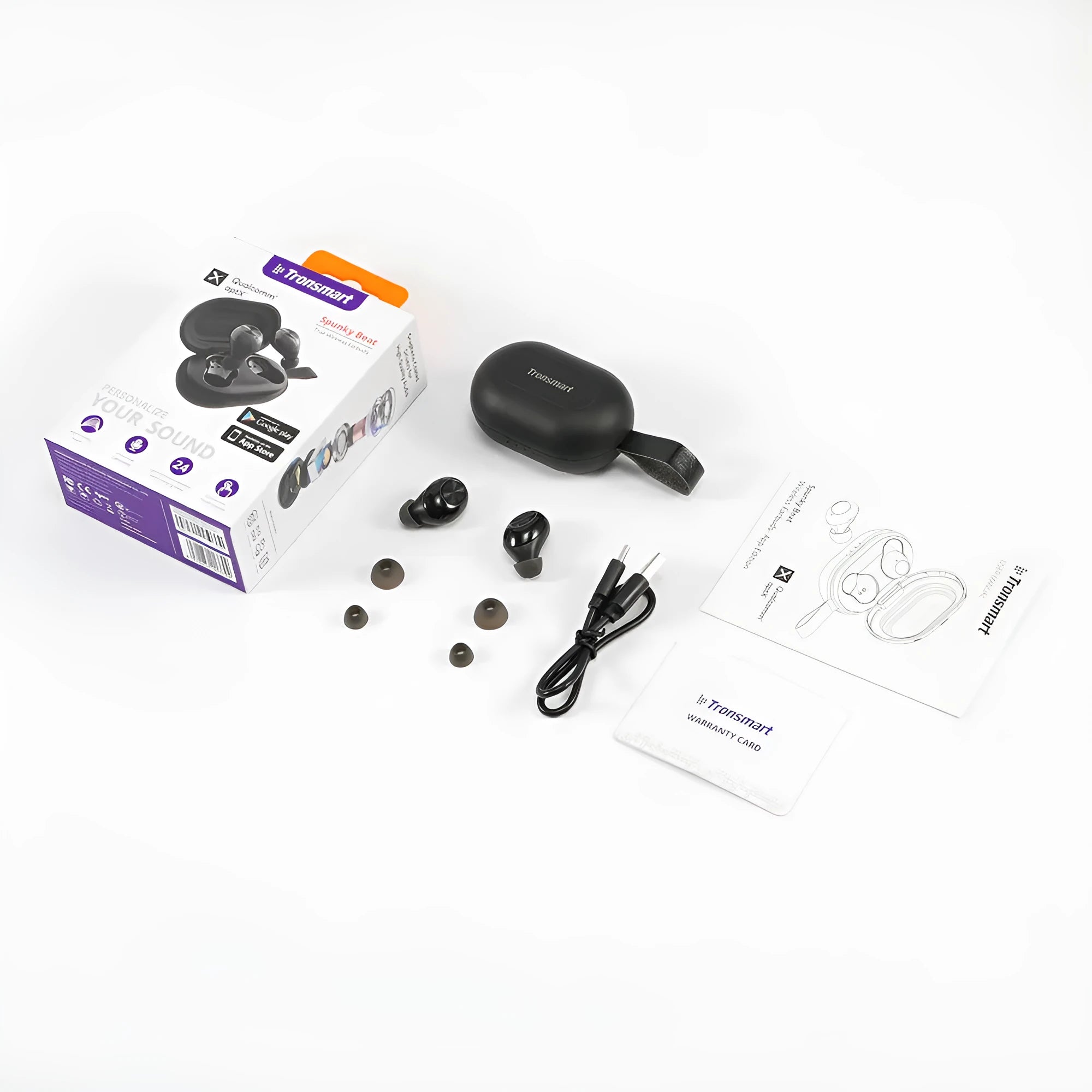 Tronsmart Spunky Beat wireless Bluetooth earphones with touch controls showing SetA and SetB colour options