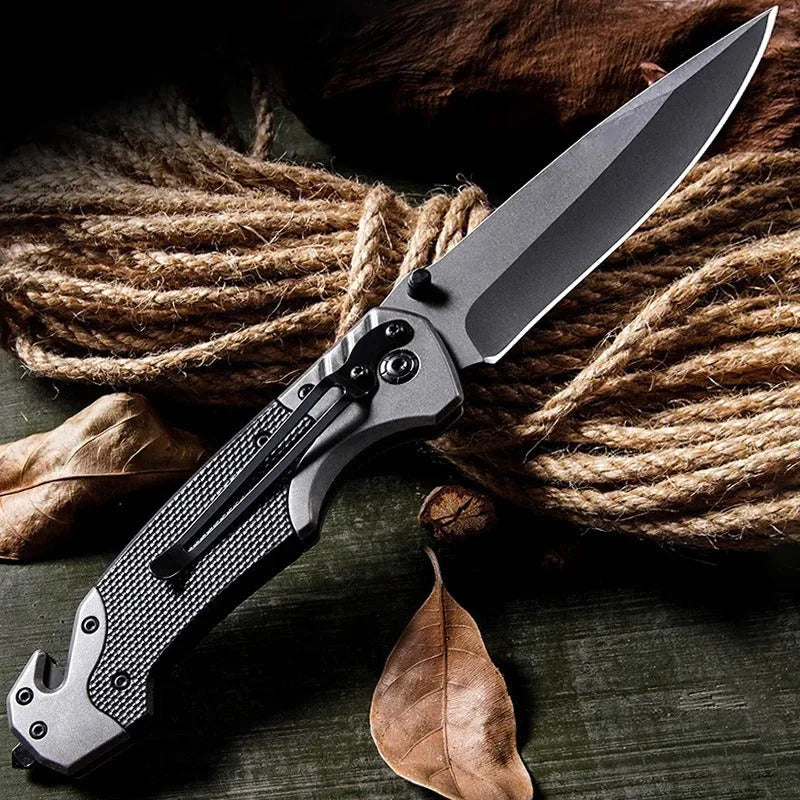 Folding knife with alloy construction showing blade and handle, available in two specification models