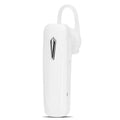 M165 wireless Bluetooth headset in black with hang-on ear design showing battery display