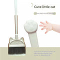 Purple plastic broom and dustpan set with a non-stick rotating brush holder