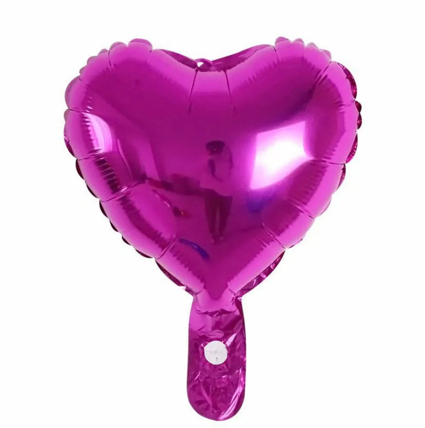 Aluminum foil peach heart shaped balloons in metallic colours for party decoration