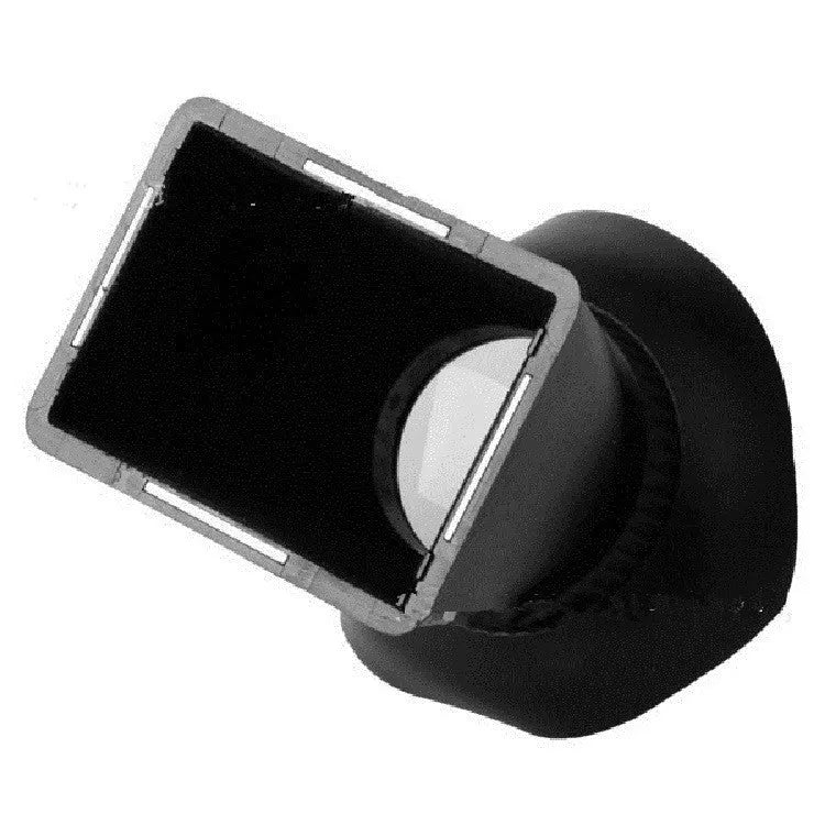 Black camera framing amplifier viewfinder magnifier with magnetic mount for DSLR cameras