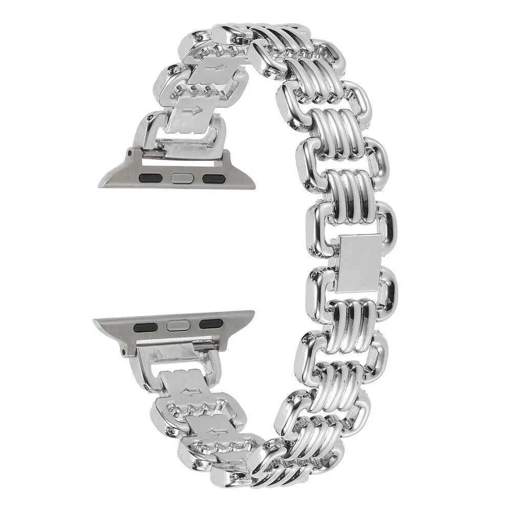Silver, black, gold, rose gold, and starlight coloured metal alloy bracelet for Apple smartwatches