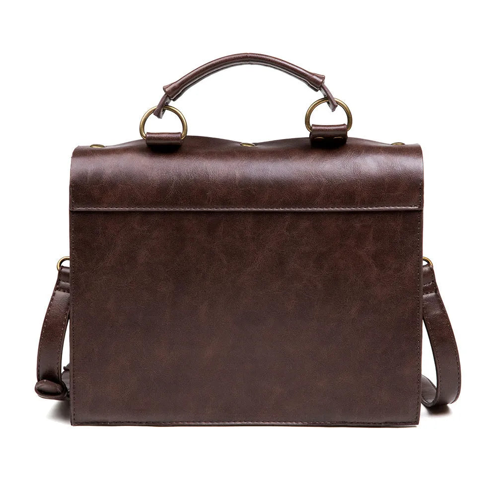 Bronze steampunk style shoulder bag with metal details and a soft pillow bag shape.