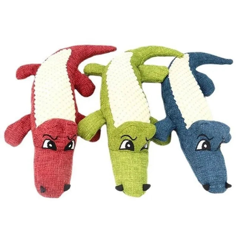 Corn grid pattern pet plush toy in blue, green, and red colours for cat and dog chewing with biting sound