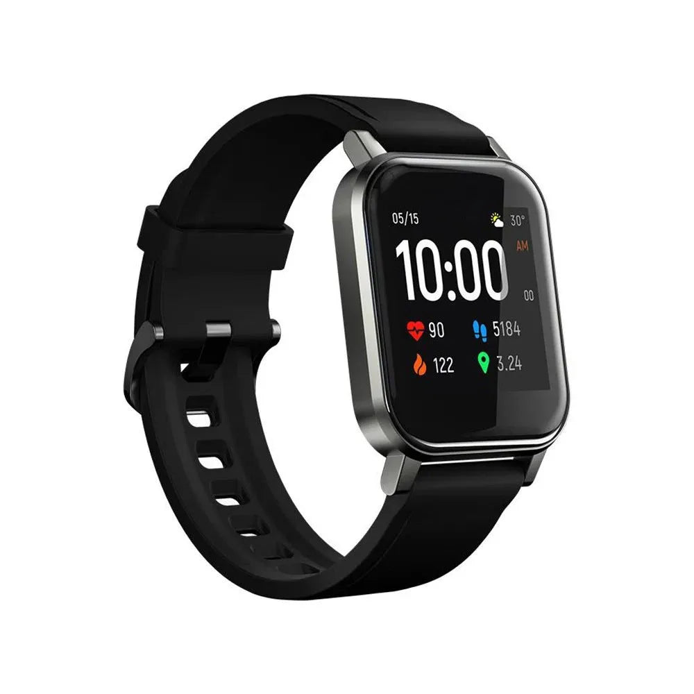Black waterproof smart bracelet with a 1.4-inch screen on a silicone strap.