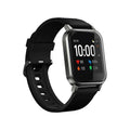 Black waterproof smart bracelet with a 1.4-inch screen on a silicone strap.
