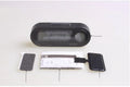 Black car dashboard clock thermometer with luminous LED display showing time and temperature
