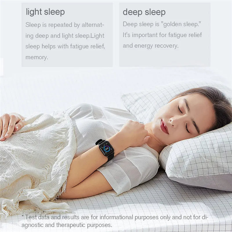 Black waterproof smart bracelet with a 1.4-inch screen on a silicone strap.
