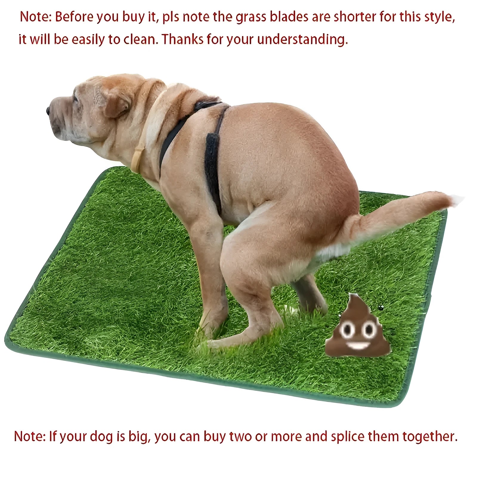 Artificial grass dog toilet training mat for indoor pet training in three size options