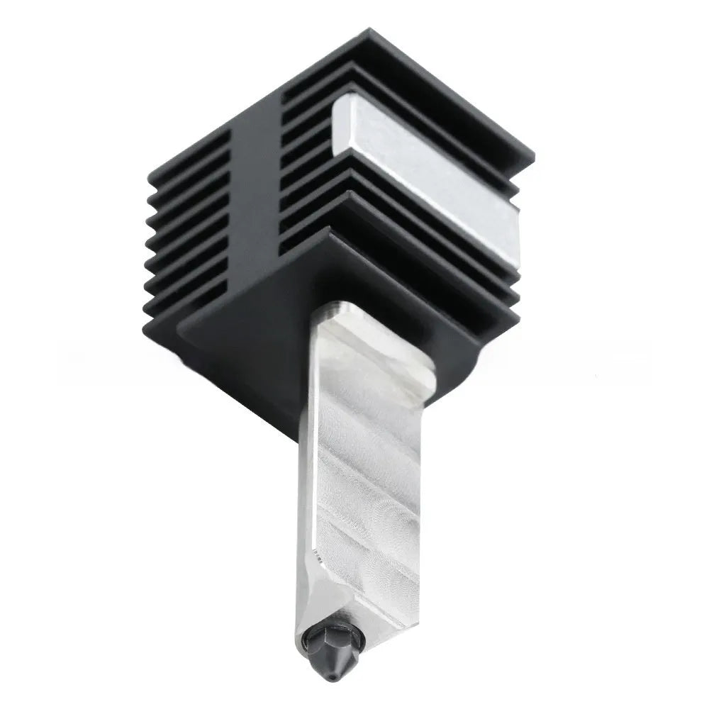 Bambu Lab A1 Mini hardened steel hot end assembly with multiple nozzle sizes and black silicone sleeve