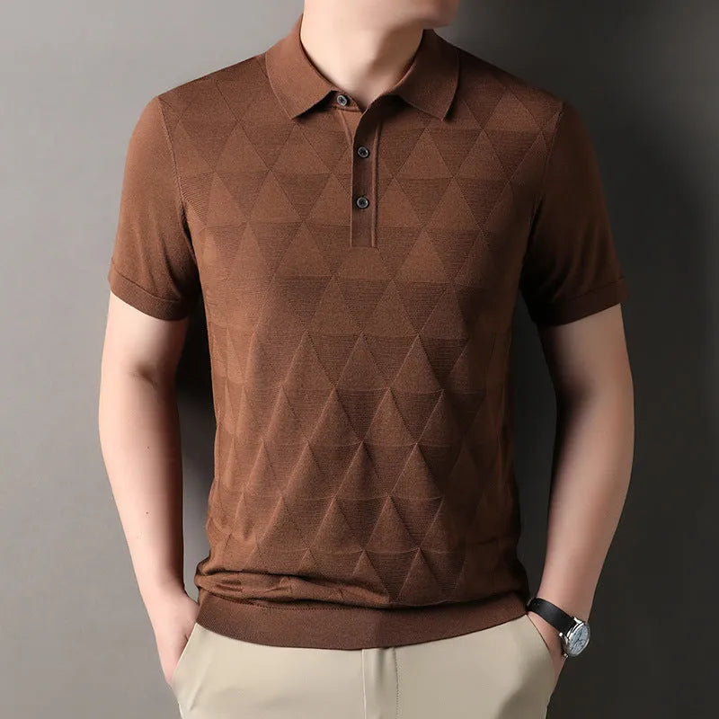 Men's ice silk lyocell t-shirt in regular fit with short sleeves and quick-drying properties