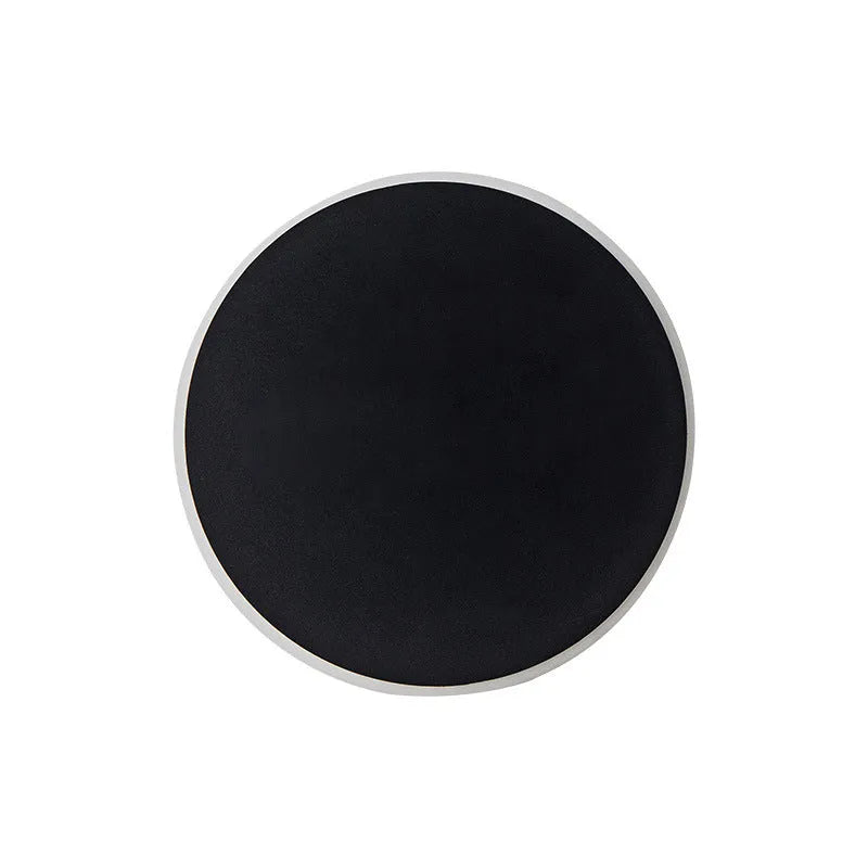 Round 13cm Nordic wall lamp in black finish with warm light