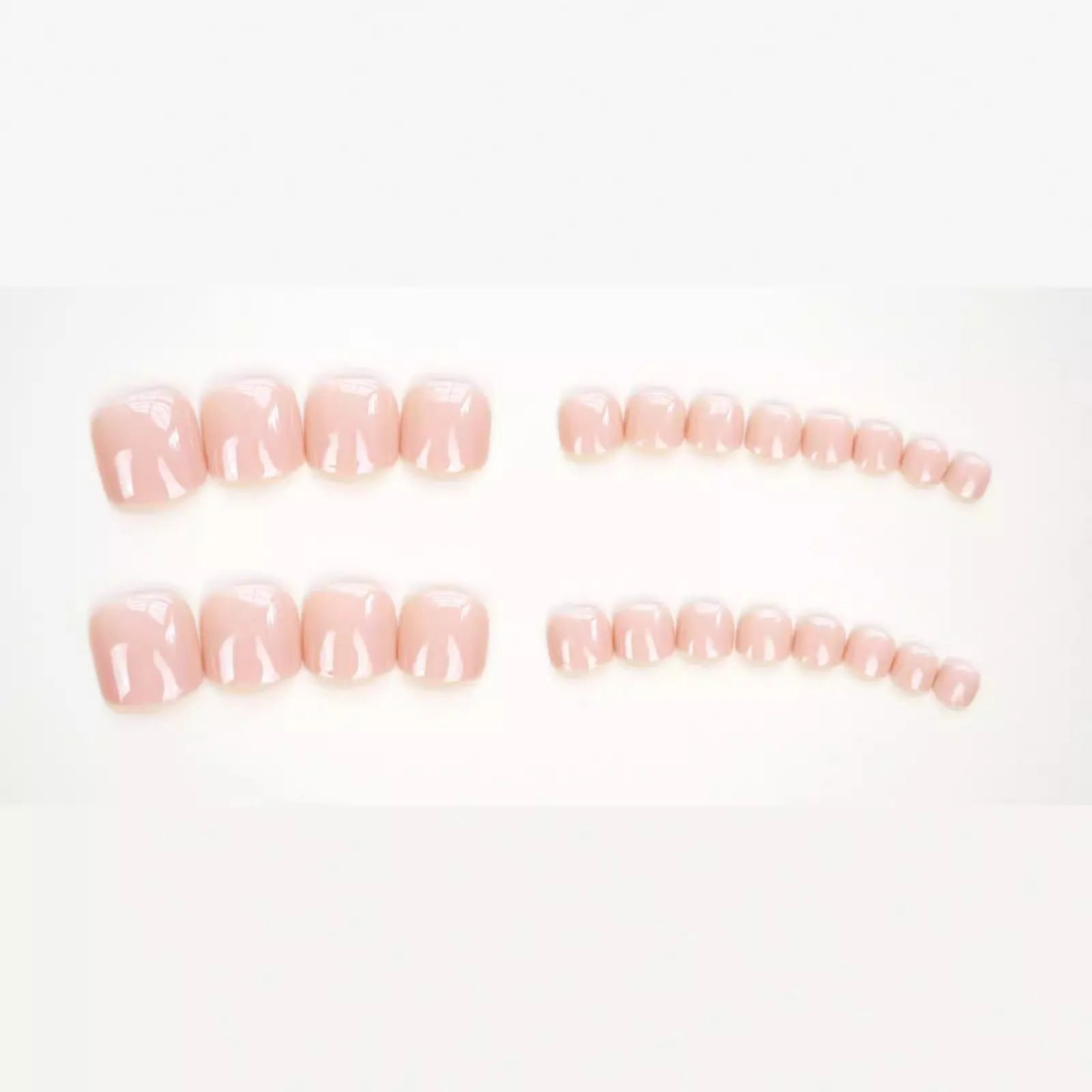 Skin colour J-52 design plastic artificial toe nail stickers with adhesive glue