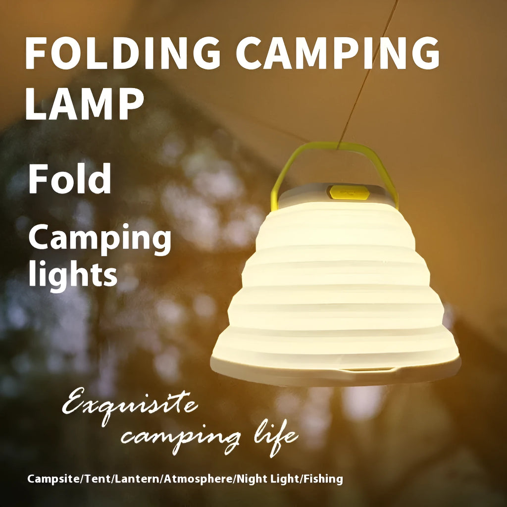 White plastic camping lamp with large battery capacity for outdoor lighting