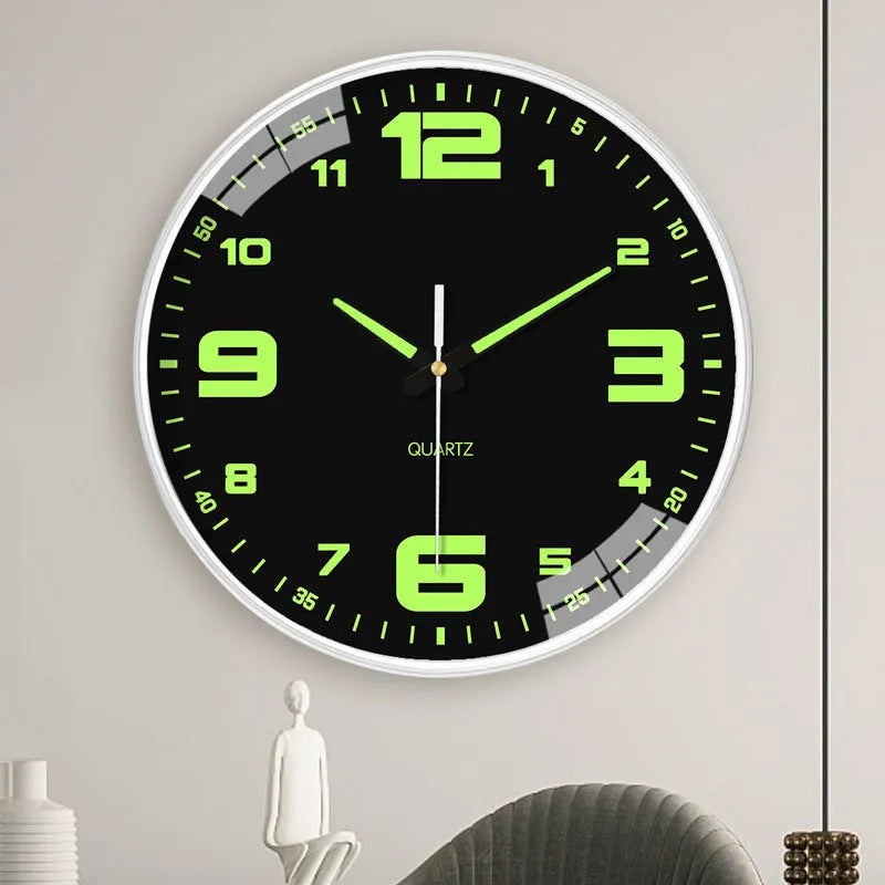 8 inch luminous wall clock with 20cm diameter modern plastic case
