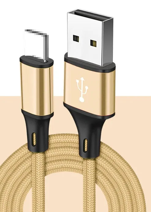 Long 2 metre mobile phone data cable in multiple colours for Apple, Android and TYPE-C phones.