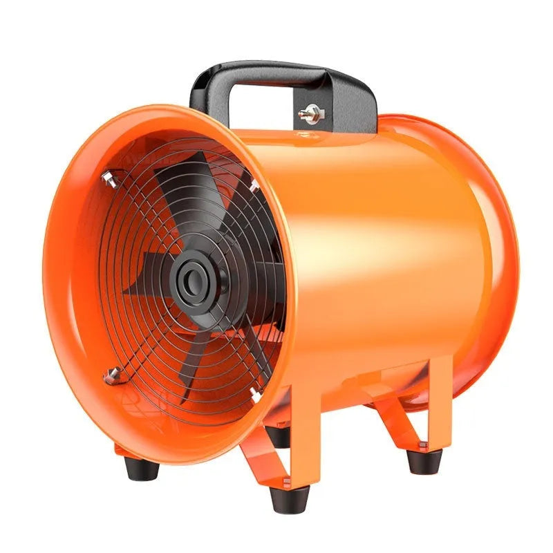 8-inch titanium steel industrial axial flow fan with seven blades and connected air duct