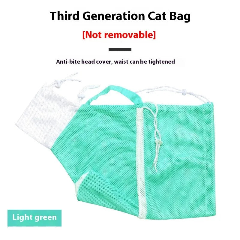 Fifth-generation cat grooming bag in detachable design for secure restraint during pet bathing and nail trimming