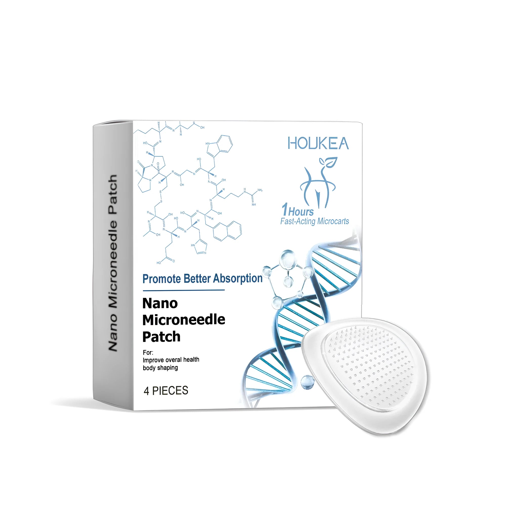 Four nano microneedle patches skincare treatment with botanical ingredients