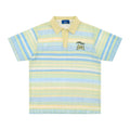 Men's printed short sleeve shirt in blue with loose fit casual styling