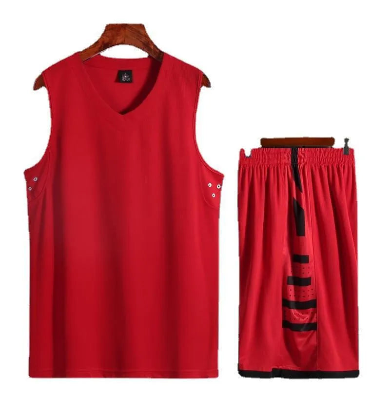 Black and white unisex sports vest and pants set for basketball training and fitness
