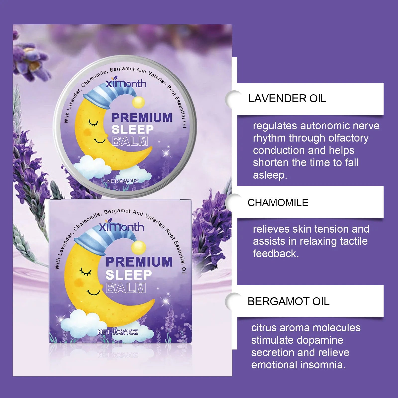 30g pot of Sleep Goodnight Cream Gentle Formula with lavender and chamomile.