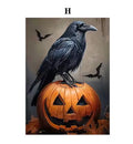 Frameless canvas painting pumpkin Halloween ghost tea party decorative art 20x30cm