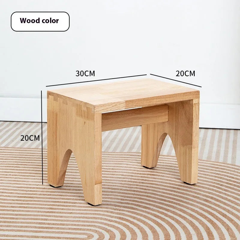 Distressed finish solid wood changing stool for living room use