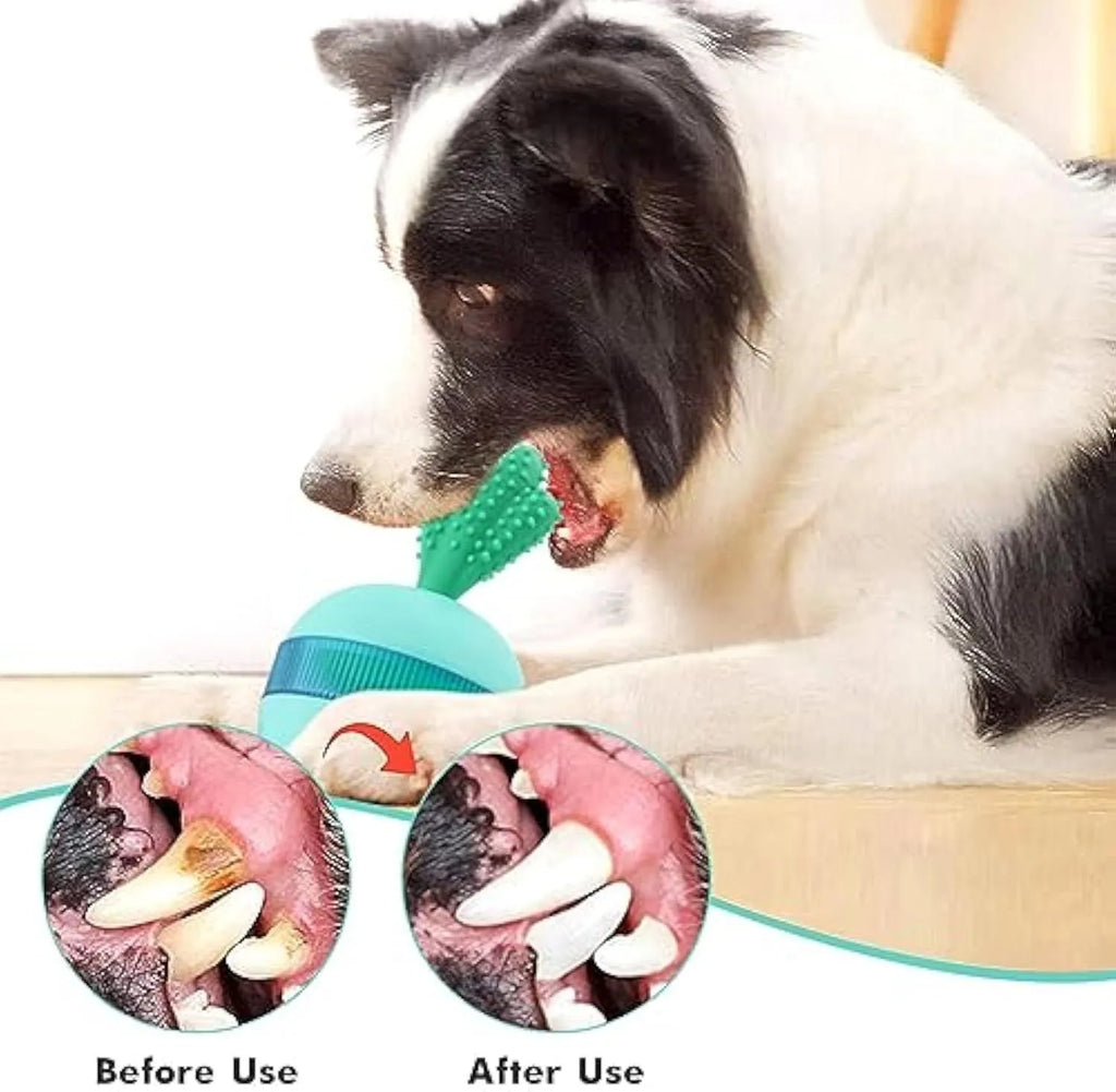 Blue durable rubber interactive dog puzzle toy ball with treat dispensing holes