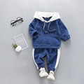 Boys two piece track suit long sleeve pants suit in blue on child spring autumn outfit