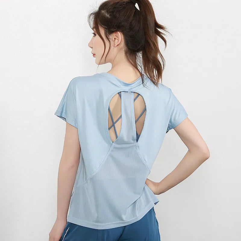 Women's short sleeve sports t-shirt in polyester available in multiple colours