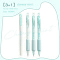 Four double-headed calligraphy practice pens with 0.5mm tips and fluorescent markers in cheese mint and sea salt ice cup colours.