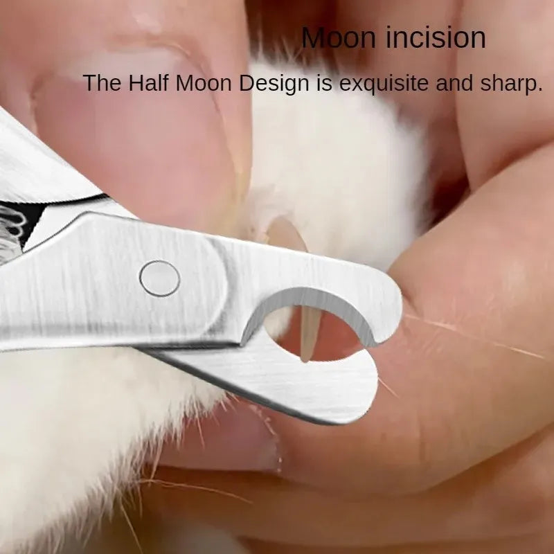 Professional silver stainless steel pet nail clipper with safety guard for dog and cat grooming